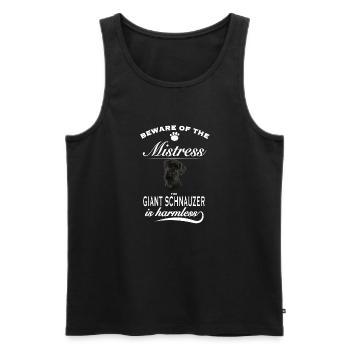 Beware of the mistress, harmless Giant Schnauzer - Men's Premium Organic Tank Top - black - Front - Michal (187cm)