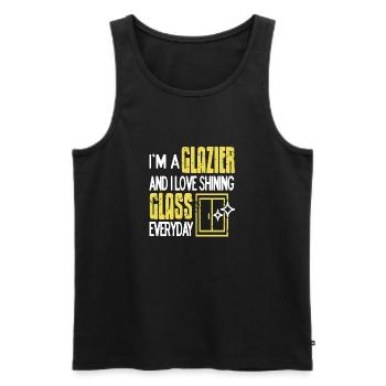 I'm A Glazier & I Love Shining Glass Everyday - Männer Premium Bio Tank Top - Schwarz - Vorne - Michal (187cm)