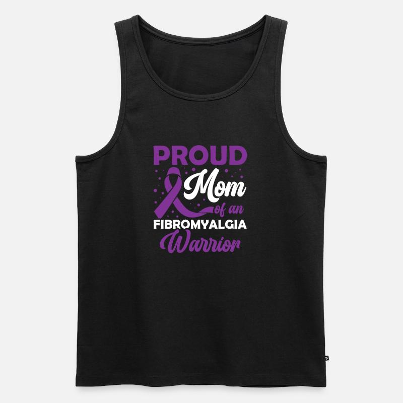 Stolze Mutter Eines Fibromyalgie-kriegers - Männer Premium Bio Tank Top - Schwarz