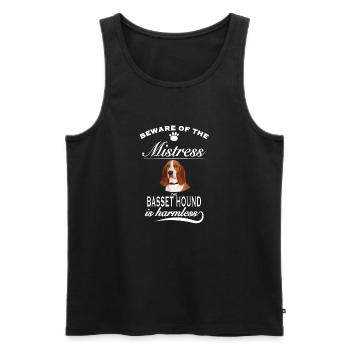 Méfiez-vous de la maîtresse, inoffensif Basset Hound - Débardeur bio Premium Homme - noir - Devant - Michal (187cm)