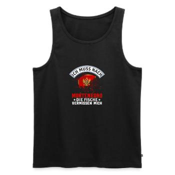 Ich Muss Nach Montenegro Die Fische Vermissen Mich - Männer Premium Bio Tank Top - Schwarz - Vorne - AI Model Male 178 light (178cm)