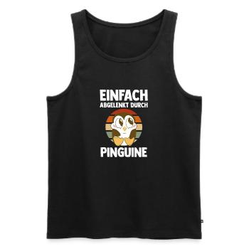 Tiermotiv Pinguin - Männer Premium Bio Tank Top - Schwarz - Vorne - AI Model Male 178 light (178cm)
