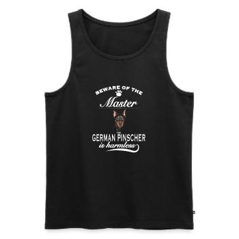 Beware of the master, harmless German Pinscher - Männer Premium Bio Tank Top - Schwarz - Vorne - Michal (187cm)