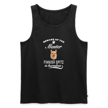 Beware of the master, harmless Finnish Spitz - Männer Premium Bio Tank Top - Schwarz - Vorne - Michal (187cm)