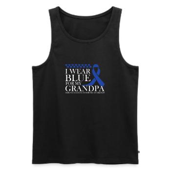 Ich Trage Blau Für Meinen Großvater - Bewusstsein - Männer Premium Bio Tank Top - Schwarz - Vorne - Michal (187cm)