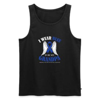 Ich Trage Blau Für Meinen Großvater - Bewusstsein - Männer Premium Bio Tank Top - Schwarz - Vorne - Michal (187cm)