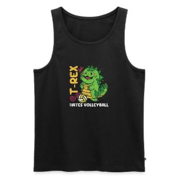 T-Rex déteste les joueurs de volleyball athlètes sports de loisir - Débardeur bio Premium Homme - noir - Devant - Michal (187cm)