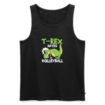 T-Rex déteste les joueurs de volleyball athlètes sports de loisir - Débardeur bio Premium Homme - noir - Devant - Michal (187cm)