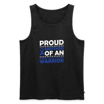Proud mother of a warrior with chronic - Men's Premium Organic Tank Top - black - Front - AI Model Male 178 light (178cm)