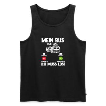 Bus Busfahrer - Männer Premium Bio Tank Top - Schwarz - Vorne - AI Model Male 178 light (178cm)