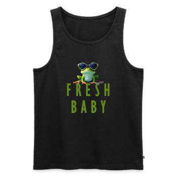 Bébé grenouille fraîche - Débardeur bio Premium Homme - noir - Devant - Michal (187cm)