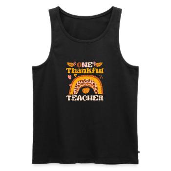 Ein dankbarer Lehrer Herbst Regenbogen Thanks - Männer Premium Bio Tank Top - Schwarz - Vorne - Michal (187cm)
