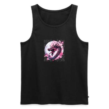 Japanischer Drache Retro Asiatischer Orientalischer Drache Cool - Männer Premium Bio Tank Top - Schwarz - Vorne - AI Model Male 178 light (178cm)