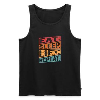 Eat. Sleep. Lift. Repeat. Workout Training Weight - Men's Premium Organic Tank Top - black - Front - AI Model Male 178 light (178cm)