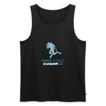 Swimming Is The Best Retro Diver Designs Present - Männer Premium Bio Tank Top - Schwarz - Vorne - Michal (187cm)