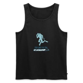 Dive Into The Pool Retro Diver Designs Present - Men's Premium Organic Tank Top - black - Front - Michal (187cm)