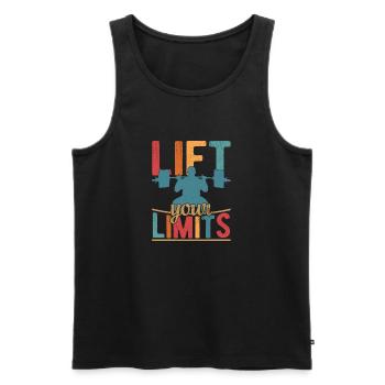 Lift Your Limits Workout Training Weight Lifting - Männer Premium Bio Tank Top - Schwarz - Vorne - Michal (187cm)