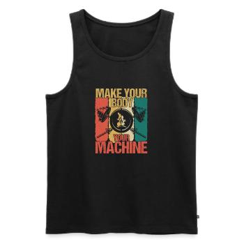 Make Your Body Your Machine Workout Training Weig - Men's Premium Organic Tank Top - black - Front - Michal (187cm)