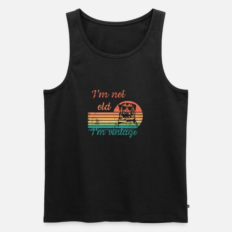 Mops - Männer Premium Bio Tank Top - Schwarz