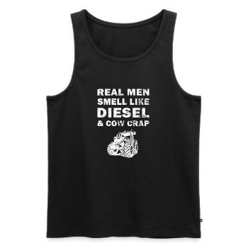 Real men smell like diesel and cow crap - Débardeur bio Premium Homme - noir - Devant - AI Model Male 178 light (178cm)