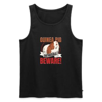 Guinea Pig Enthusiast. Beware! Rodent Cavy Lover - Men's Premium Organic Tank Top - black - Front - AI Model Male 178 light (178cm)