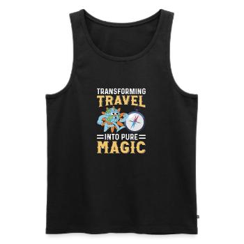 Transform journeys into pure magic compass world - Men's Premium Organic Tank Top - black - Front - Michal (187cm)