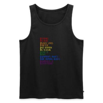 La science de la Gay Pride est une vraie Black Lives Matter - Débardeur bio Premium Homme - noir - Devant - AI Model Male 178 light (178cm)