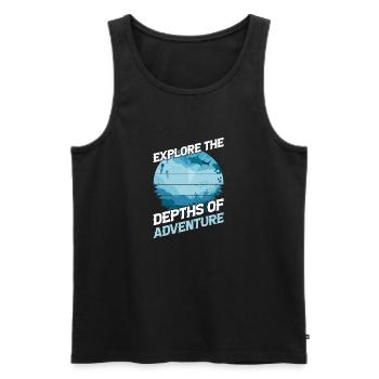 Explorez les profondeurs de l’aventure Riviera Maya - Débardeur bio Premium Homme - noir - Devant - Michal (187cm)