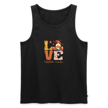 Substitute Teacher Autumn Autumn Love Gnome Lover - Men's Premium Organic Tank Top - black - Front - Michal (187cm)