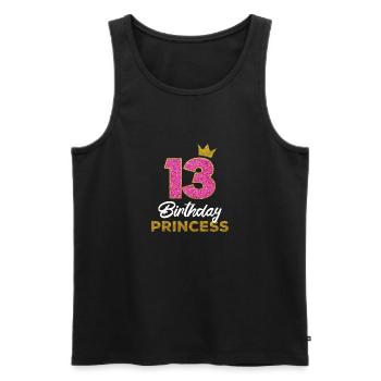 13 Anniversaire Princesse Fête d’anniversaire Anniversaire - Débardeur bio Premium Homme - noir - Devant - Michal (187cm)