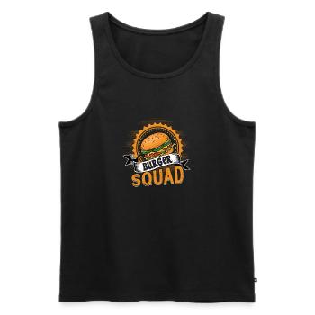 Burger Squad Hamburger Food Petits pains à la viande - Débardeur bio Premium Homme - noir - Devant - AI Model Male 178 light (178cm)