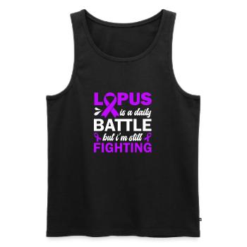 Lupus is a daily struggle, but I struggle - Men's Premium Organic Tank Top - black - Front - Michal (187cm)