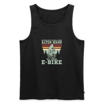 Never underestimate an old man with an e- - Men's Premium Organic Tank Top - black - Front - AI Model Male 178 light (178cm)