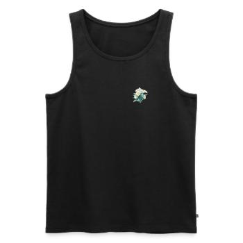 Cool Floral Flowers Patch Vintage Daisy Lover Pun - Men's Premium Organic Tank Top - black - Front - Michal (187cm)