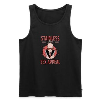 Funny Knife Collector Edelstahl Sex Appeal - Männer Premium Bio Tank Top - Schwarz - Vorne - AI Model Male 178 light (178cm)