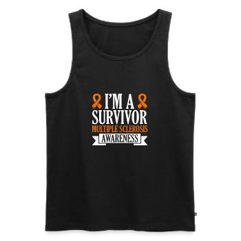 I am a survivor - awareness of - Men's Premium Organic Tank Top - black - Front - Michal (187cm)