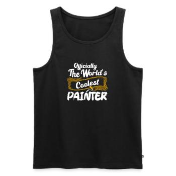 Officially The World's Coolest Painter Job Profess - Men's Premium Organic Tank Top - black - Front - AI Model Male 178 light (178cm)