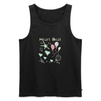 Heartbeat - Chalk Style - Men's Premium Organic Tank Top - black - Front - AI Model Male 178 light (178cm)