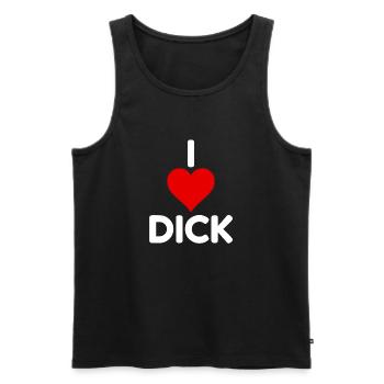 Drôle de grossier j’aime Dick - Débardeur bio Premium Homme - noir - Devant - AI Model Male 178 light (178cm)