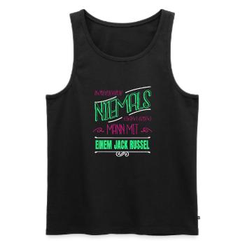 welpe cousine witzig windhund schwangerschaft - Männer Premium Bio Tank Top - Schwarz - Vorne - Michal (187cm)