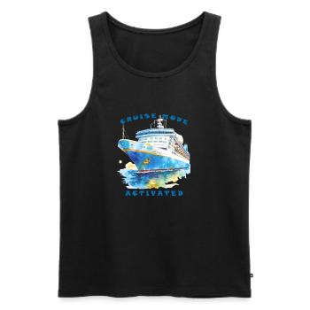 Cruise mode activated - Cruising Vacation - Men's Premium Organic Tank Top - black - Front - AI Model Male 178 light (178cm)