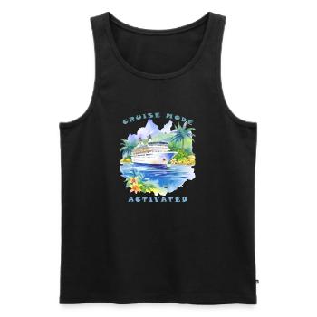 Cruise mode activated - Cruising Vacation - Men's Premium Organic Tank Top - black - Front - AI Model Male 178 light (178cm)