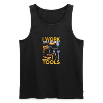 I work with a brunch of tools Funny - Men's Premium Organic Tank Top - black - Front - Michal (187cm)