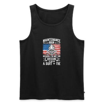 Maintenance Technician Technician Repair Worker - Men's Premium Organic Tank Top - black - Front - AI Model Male 178 light (178cm)