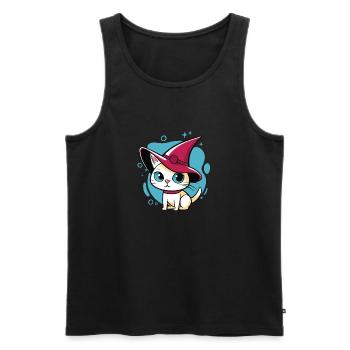 Cute kitty - Men's Premium Organic Tank Top - black - Front - AI Model Male 178 light (178cm)