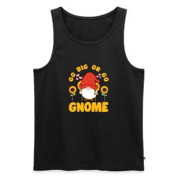 Go Big Or Go Gnomie Yard Garden Gnome Gift Idea - Débardeur bio Premium Homme - noir - Devant - Michal (187cm)
