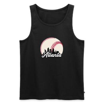 Atlanta Baseball Skyline Atlanta Stadtbild - Männer Premium Bio Tank Top - Schwarz - Vorne - AI Model Male 178 light (178cm)
