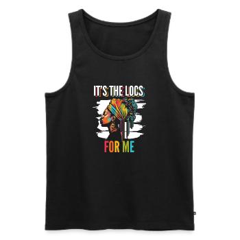 C’est The Locs For Me - Afro Hair Black American - Débardeur bio Premium Homme - noir - Devant - Michal (187cm)
