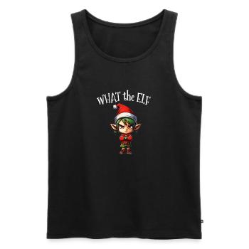 What the Elf - Cute Funny Elf for Winter Christmas - Men's Premium Organic Tank Top - black - Front - AI Model Male 178 light (178cm)