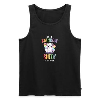 Rainbow Sheep LGBT Lesbian Gay Community Pride - Men's Premium Organic Tank Top - black - Front - Michal (187cm)